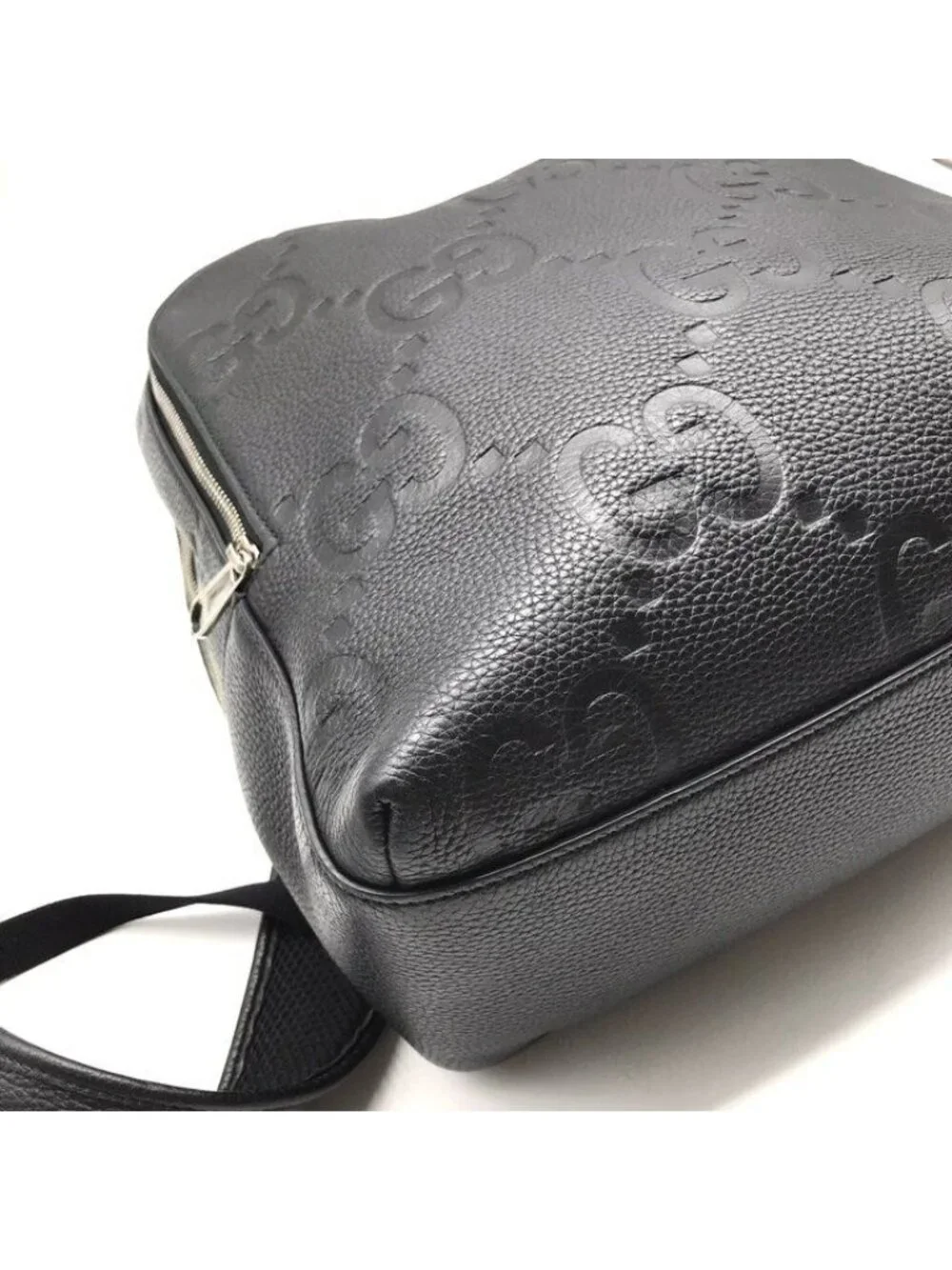 Gucci Jumbo GG Leather Backpack Pack Black